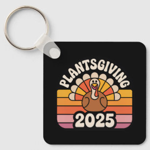 Porte-clés Plantsgiving 2025 Vegan Friendsgiving Retro Badge