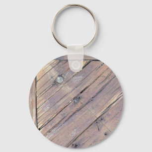 Porte-clés Plaque texturée en bois patiné