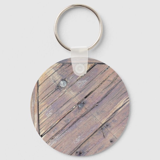 Porte-clés Plaque texturée en bois patiné (Recto)