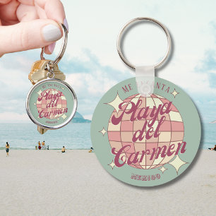 Porte-clés Playa del Carmen Mexique Décor souvenir rétro turq