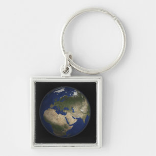 Porte-clés Pleine vue de la terre de l'Afrique, de l'Europe,