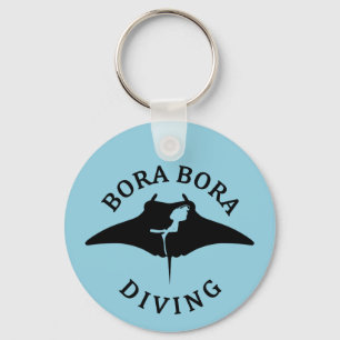 Porte-clés Plongée Sous-Marine Avec Raies Manta À Bora Bora