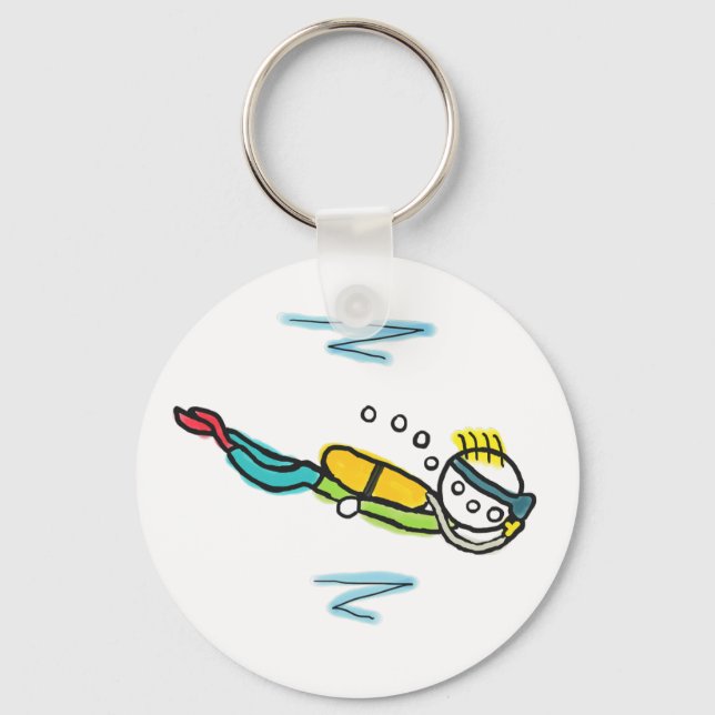 Porte-clés Plongeur Stickman (Recto)
