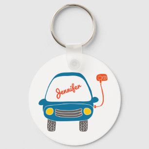 Porte-clés Plug Life Cute Blue Electric Voiture personnalisée