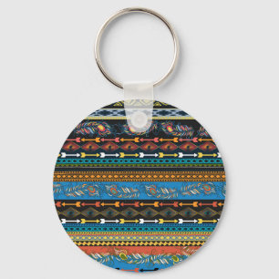 Porte-clés Plumes ethniques : Broderie Boho Chic