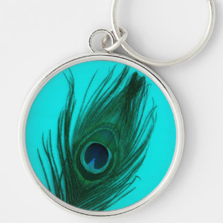 Porte-clés Plumes Peacock turquoise Grand Porte - clé Premium
