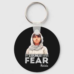 Porte-clés Plus fort que la peur Citation de Malala Yousafzai