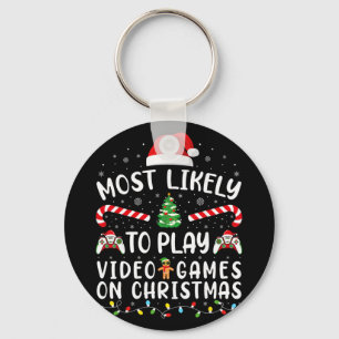 Porte-clés Plus susceptible de jouer aux jeux vidéo Xmas Fami