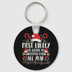 Porte-clés Plus susceptible d'écouter Noël toute l'année Xmas