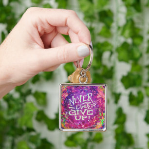 Porte-clés Plutôt Floral Violet N'Abandonne Jamais L'Inspirit