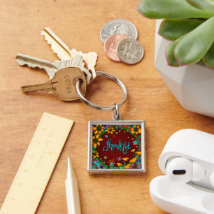 Porte-clés Plutôt Réconfortant Inspiritisme Inspirant Floral