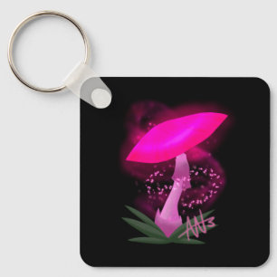 Porte-clés Plutôt rose brillant de champignons métal
