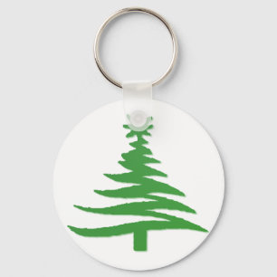 Porte-clés Pochoir d'arbre de Noël vert