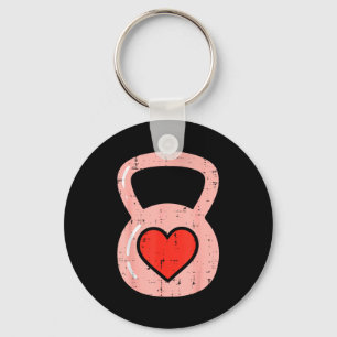 Porte-clés Poêle à cœur Gym Fitness Saint-Valentin Hommes Fem