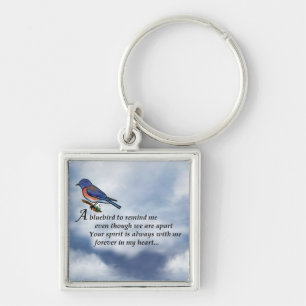 Porte-clés Poème de mémorial d'oiseau bleu