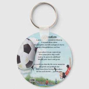 Porte-clés Poème   de petit-fils du football