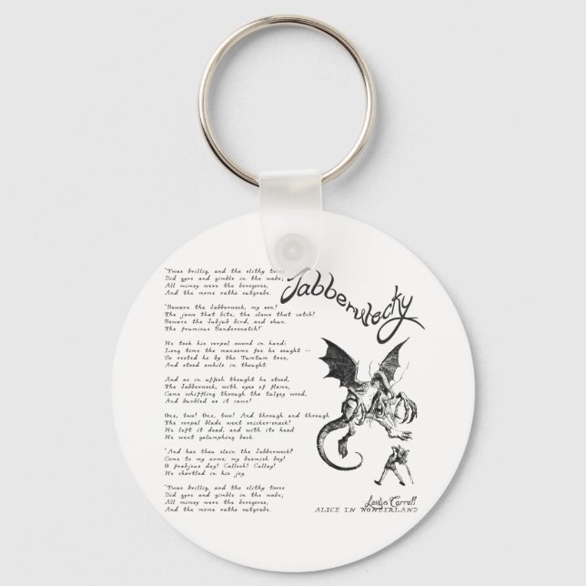 Porte-clés Poème Jabberwocky (Recto)