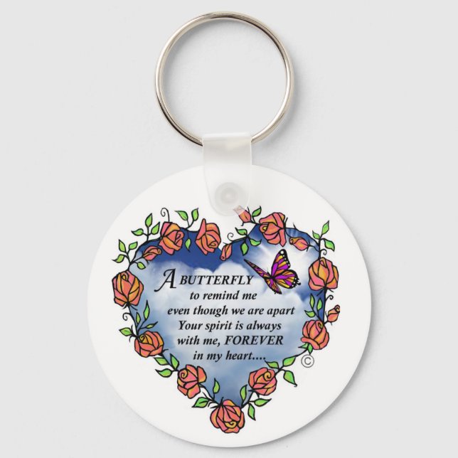Porte-clés Poème papillon Memorial (Recto)