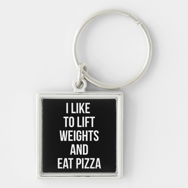 Porte-clés Poids Lift et Pizza Manger - Carbes - Amusante nou (Devant)