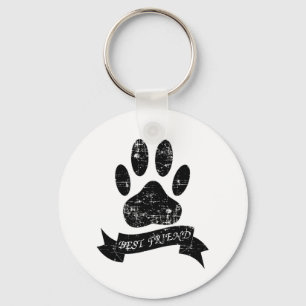Porte-clés Poignée de chien détendue avec ruban