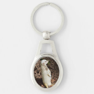 Porte-clés Poignée de Meerkat blanc, Clavier métallique