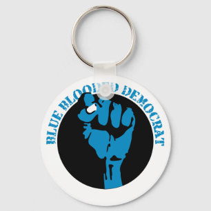 Porte-clés poing démocrate de sang bleu