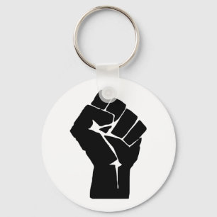 Porte-clés Poing noir levé - Manifestation de résistance