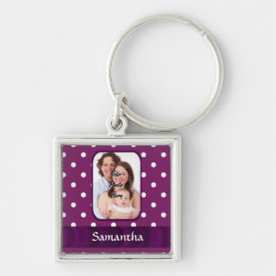 Porte-clés Pointe de polka violette