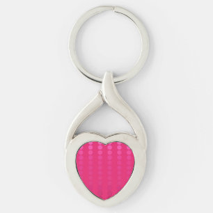Porte-clés Points en satin - nuances de rose fuchsia