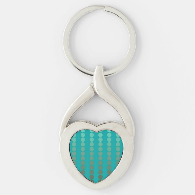 Porte-clés Points satinés - gris turquoise et étain (Devant)