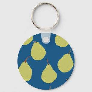 Porte-clés poire bleu marine et vert