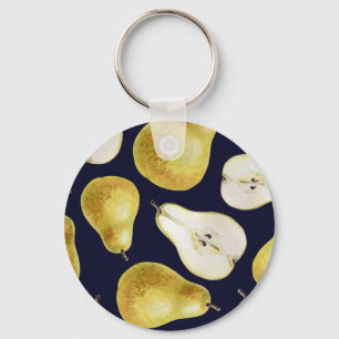 Porte-clés Poire mûre, arrière - plan noir, jardin