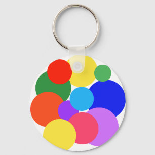 Porte-clés Pois arc-en-ciel