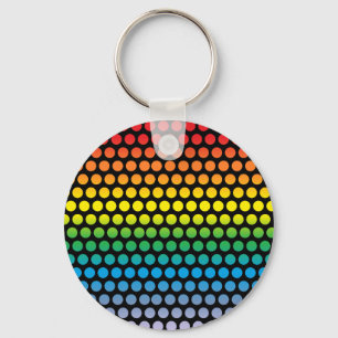Porte-clés Pois arc-en-ciel noir