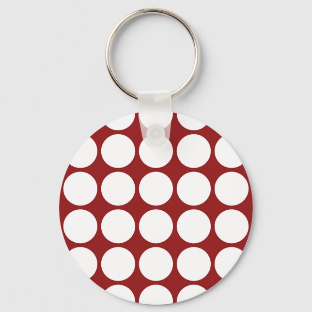 Porte-clés Pois blancs en rouge (Recto)