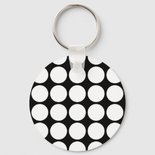 Porte-clés Pois blancs sur noir