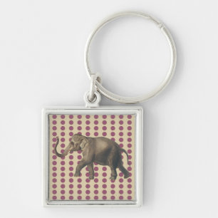 Porte-clés Pois d'épice de prune avec éléphant