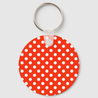 Porte-clés Pois grand - blanc sur écarlate