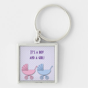 Porte-clés pois jumeau garçon & fille