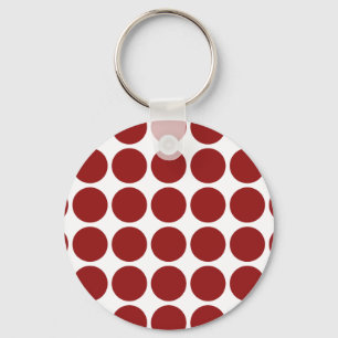 Porte-clés Pois rouges en blanc