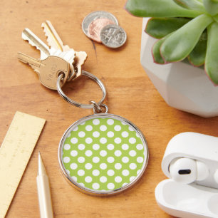 Porte-clés Pois verts, Motif à points Polka, points, pointill