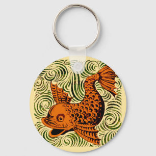 Porte-clés Poisson Antique Carrelage Ancien art