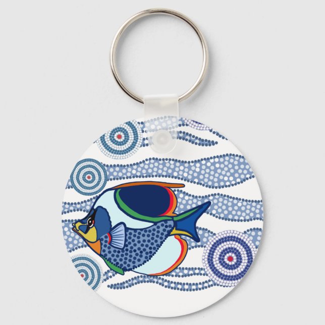 Porte-clés Poisson autochtone Dot Art-01 (Recto)