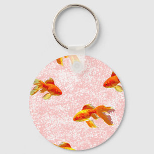 Porte-clés Poisson d'or rose motif
