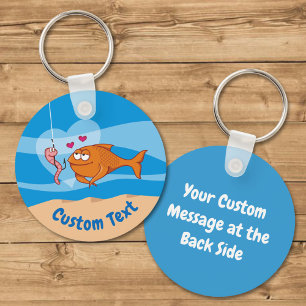 Porte-clés Poisson et appât en amour Porte - clé