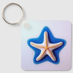 Porte-clés Poisson orange en bleu