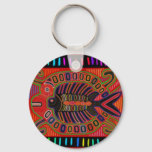 Porte-clés Poisson volant Cuna Indian Mola (Recto)