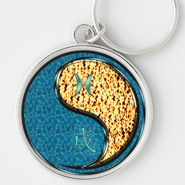 Porte-clés Poissons et Chien de Feu (Devant)