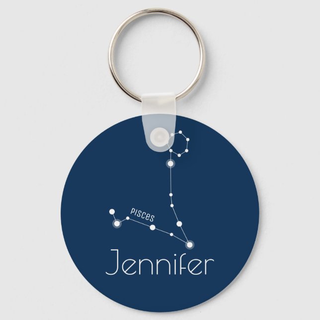 Porte-clés Poissons personnalisés Constellation Zodiaque (Recto)