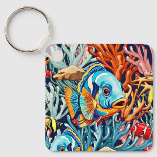 Porte-clés Poissons Tropicaux Couleurs Été Vibes